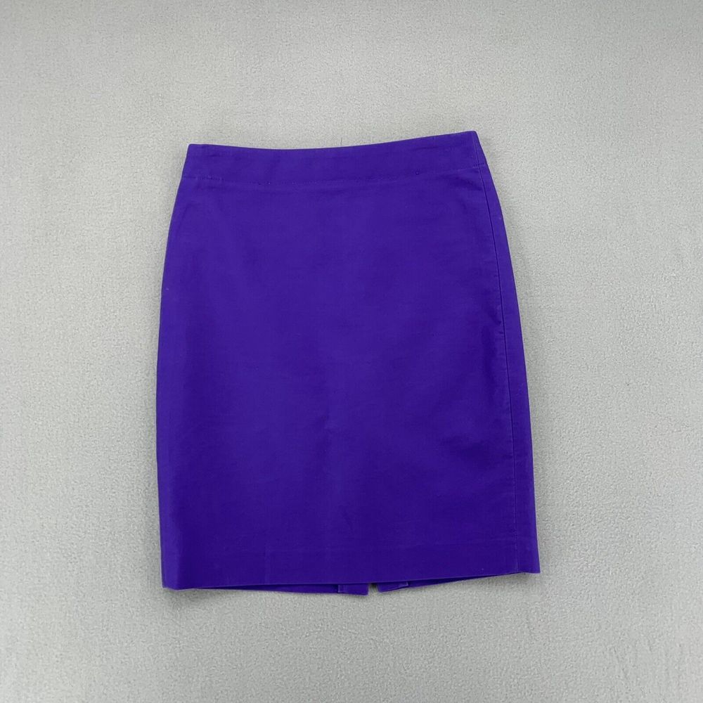 J Crew No. 2 Pencil Skirt Purple Slit Pockets Short Womens 8
